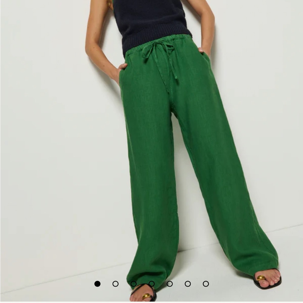 Nation LA Lucia Linen Tie Pant - Green Lawn - size XS NWT